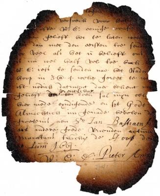 Letter from Pieter Amylius to Jeremias van Rensselaer