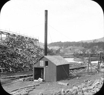 Power house in lumber-yard