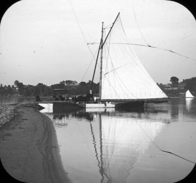 Old sail ferry boat on Lake Champlain