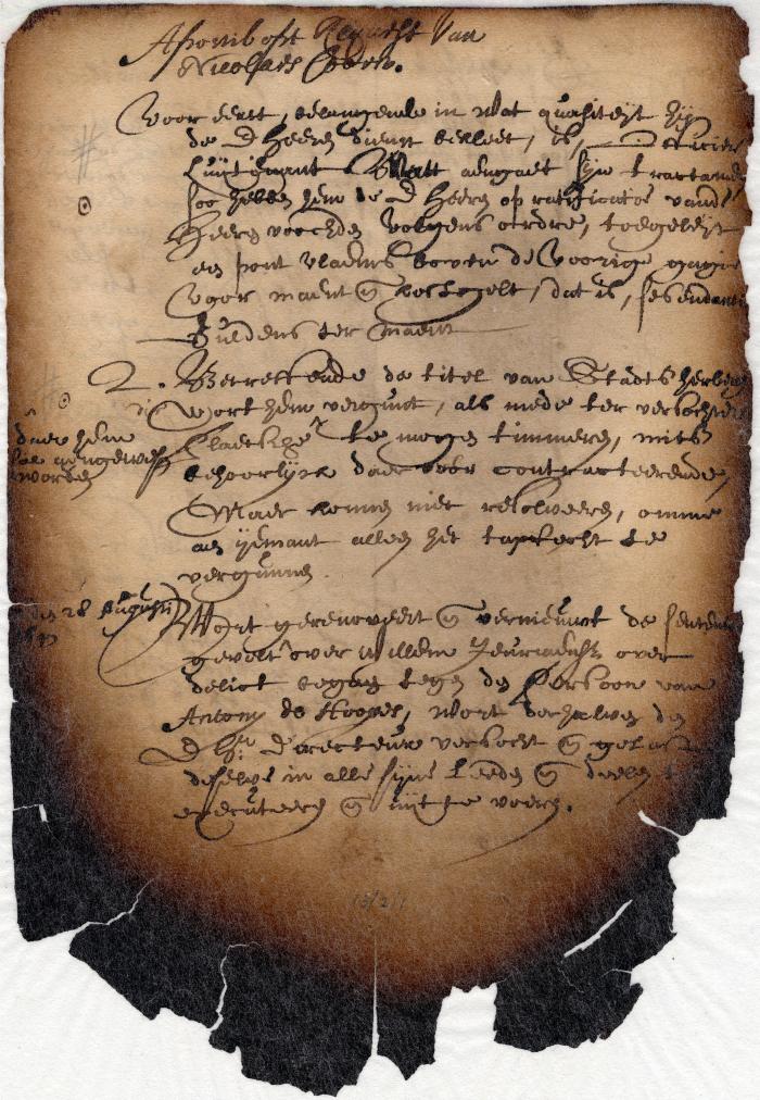 Apostil on petition of Nicolaes Coorn, [16 April Anno 1648]