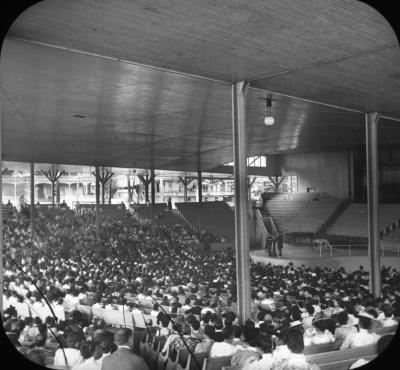 Interior of an auditorium at the Chautauqua Institute
