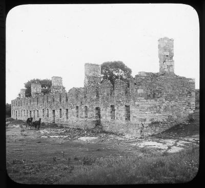 Ruins of Fort Amherst (Crown Point) barracks looking toward the Lake