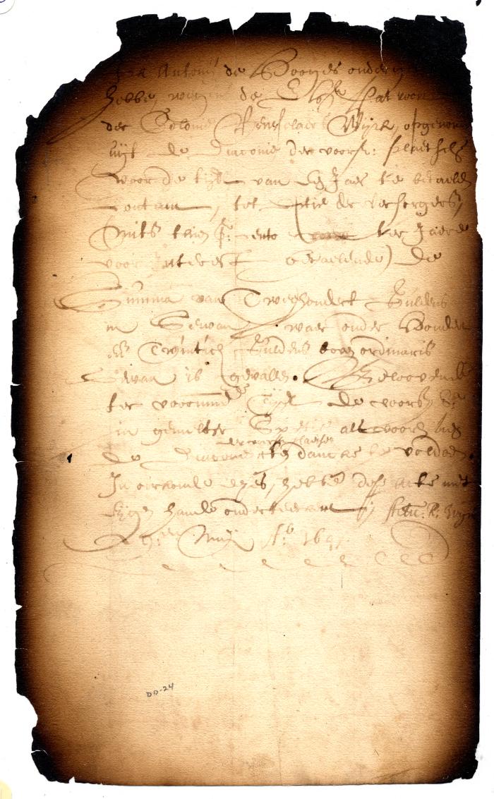 Promissory Note of De Hooges to the Deacons of Rensselaerswijck