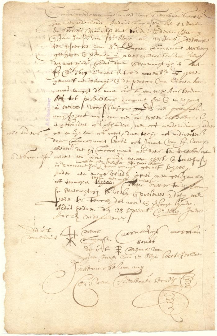 Deposition of Andries Lucassen and others that in the fall of 1647 they sailed with Govert Loockermans along the north coast from New Amsterdam and that during said voyage Loockermans did not sell any arms or ammunition to the Indians