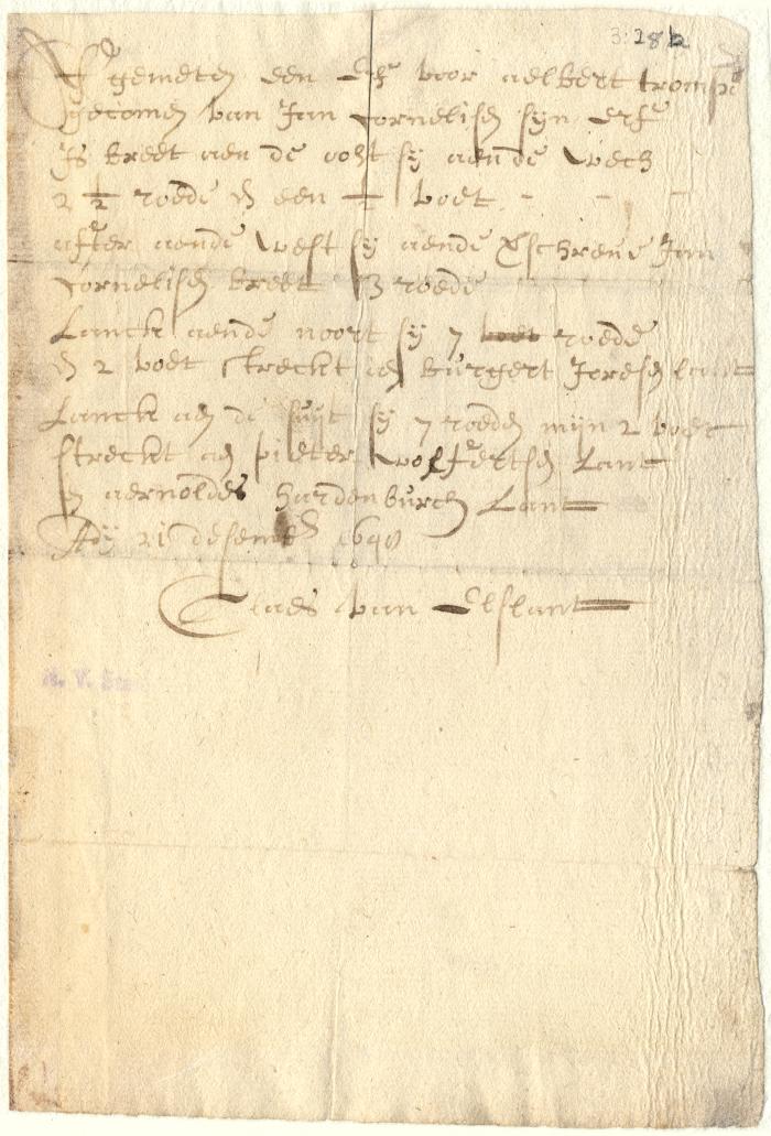 Survey of the lot conveyed to Albert Pietersen