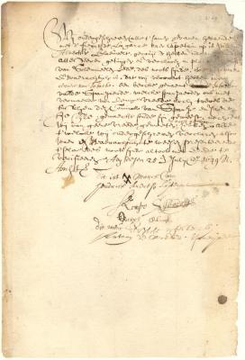 Declaration of several of the crew of La Garce that they had captured a Spanish bark in the river Tobasco and had heard nothing of a peace with Spain