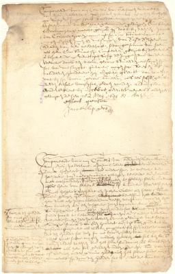 Lease from Dirck Holgersen to Jochem Calder of a piece of land on Long Island