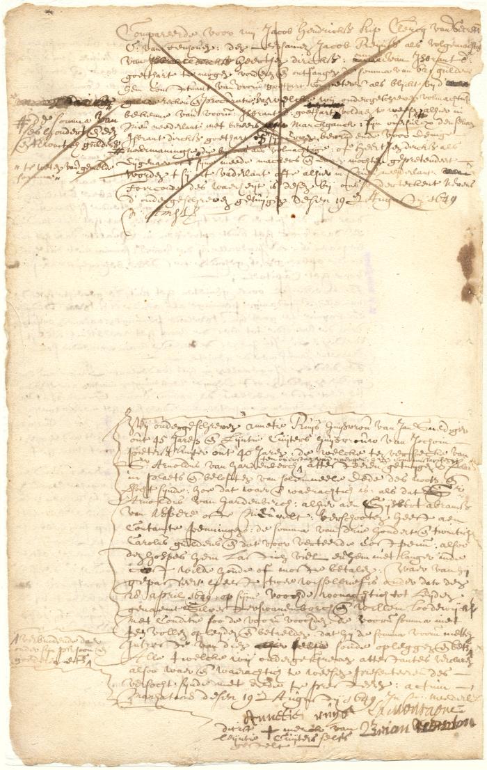 Declaration of Annetje Ruys and Lyntje Kuyter that Arnoldus van Hardenbergh gave Gysbert Abrahamsen money to pay his board