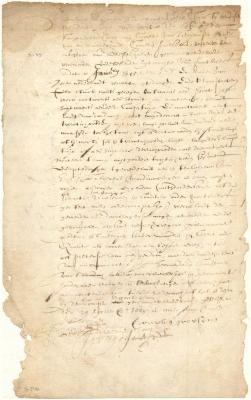 Deed from Cornelis Groesens to Lubbertus van Dincklagen for land on Manhattan Island