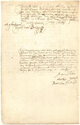 Receipt of James Smith for money paid by order of Isaack Allerton for account of Sara Wlllett