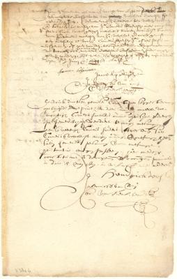 Power of attorney from Hendrick Dircksen to C. Groesens and C. Volckertsen for wages earned on the Jonge Prins van Denemarcken