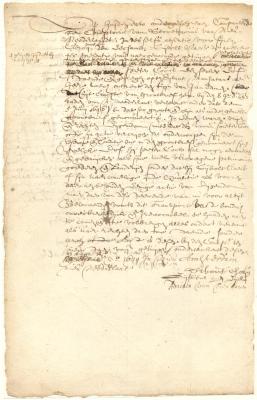 Deed from Sibout Claessen to Pieter Cock of a lot on Manhattan Island, near the garden of Jan Damen