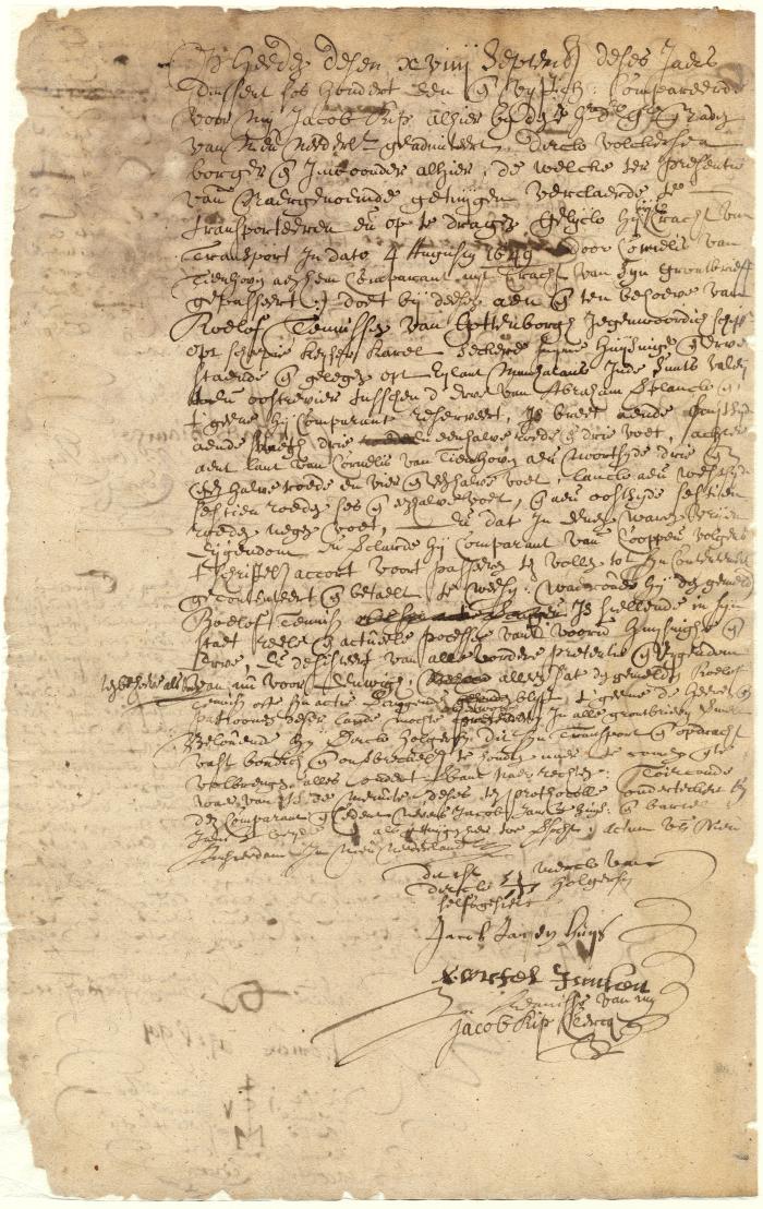Deed from Dirck Holgersen to Roelof Teunissen of a house and lot in the Smith's valley on Manhattan Island