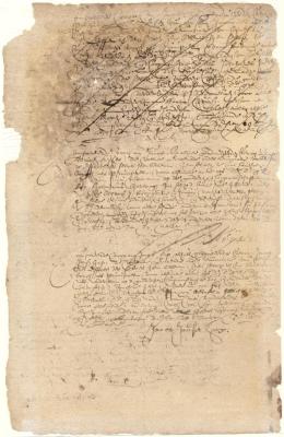 Bonds of Paulus Leendertsen van de Grist [canceled], Adriaen Keyser, and Jacob Jansen Hap as security for certain goods shipped in the Bonte Koe