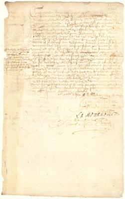 Power of attorney from Isaac Allerton to Johannes Verbruggen to receive money and merchandise from Captain Francis Aerley, Jr, of Virginia