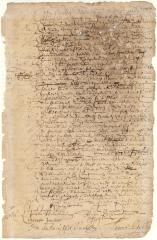 Deed from Paolo de Angola and Elaria the Creole, Negroes, to Symon Joosten of a lot of land on the east side of the Kolck on Manhattan Island