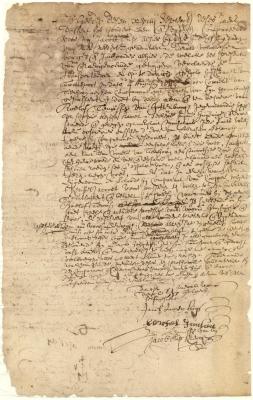 Deed from Dirck Holgersen to Roelof Teunissen of a house and lot in the Smith's valley on Manhattan Island