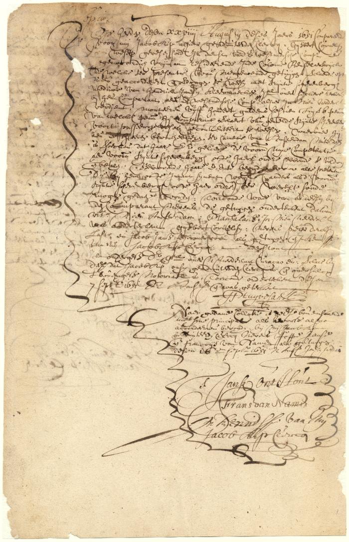 Draft of Gysbert Cornelissen on the Amsterdam Chamber of the West India Company in favor of Tryntje Scherenbergh
