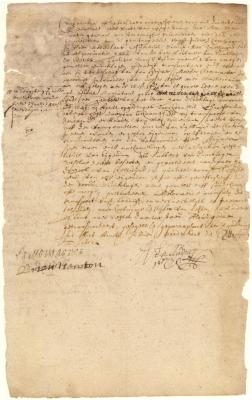 Deed from Dirck van Schelluyne, attorney for Lubbert van Dincklagen, to Jan Schryver of a lot on Manhattan Island