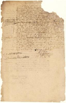 Deed from Dirck van Schelluyne, attorney for Lubbert van Dincklagen, to Dirck van Schelluyne, of a lot on Manhattan Island