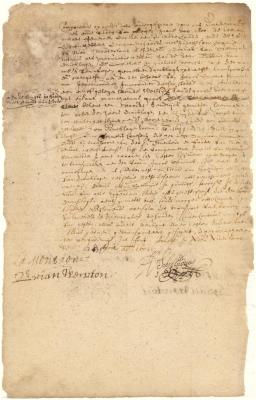 Deed from Dirck van Schelluyne, attorney for Lubbert van Dincklagen, to Jacob Schwart, of a lot on Manhattan Island