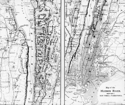 Map of Hudson River, New York to Tarrytown