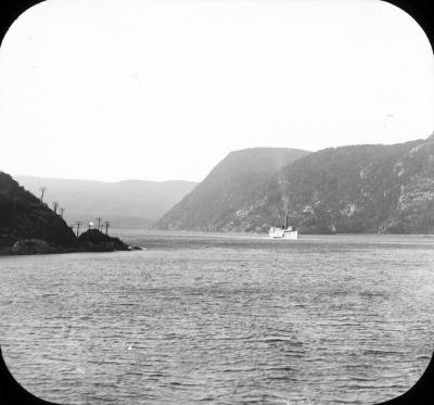 N.Y. Hudson River. Panorama north from deck of steamboat opposite Peekskill.