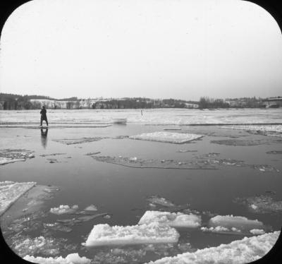 N.Y. Hudson River. Ice Cutting, "Floats" in Canal