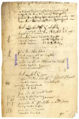 MANIFEST of goods loaded aboard the Nieuw Amstel bound for New Netherland