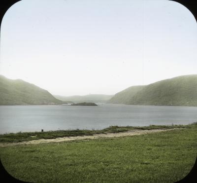 N.Y. Hudson River. Northern entrance to Highlands from Newburgh.