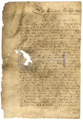 LETTER from Matthias Beck, vice-director of Curaçao to Petrus Stuyvesant and the council of New Netherland