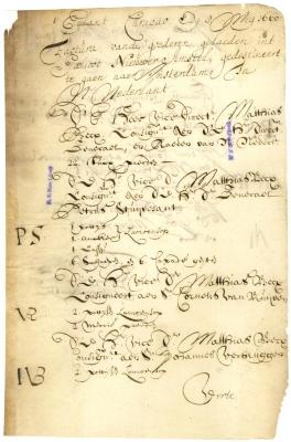 MANIFEST of animals and provisions loaded at Curaçao for New Netherland