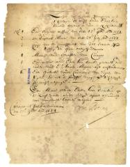 INVENTORY of papers sent to Petrus Stuyvesant