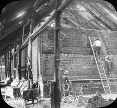 N.Y. Hudson River. Verplanck's Point. Brickmaking. Interior of Kiln