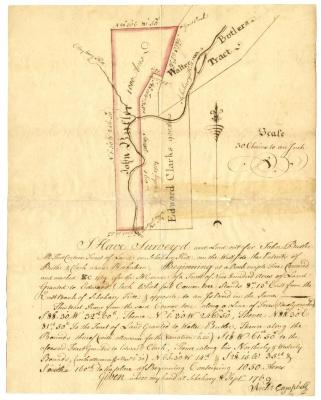 Return of a survey for John Butler, with map, 1769, p.5b