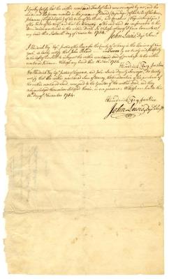 Certificate of survey and payment of John Lewis and Hendrik Fry, 1754