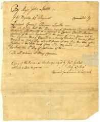 Certificate that Christopher Dugan served in the 47th regiment, 1763