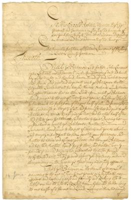 Petition of Richard Lawrence to subdivide land in Flushing, 1716