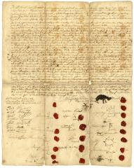 Indian deed to Lewis Morris and others for land south of the Mohawk river near the Noses, 1722