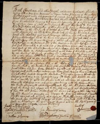 Indian deed to Johannis Hardenbergh, for a tract of land in Ulster county, 1707