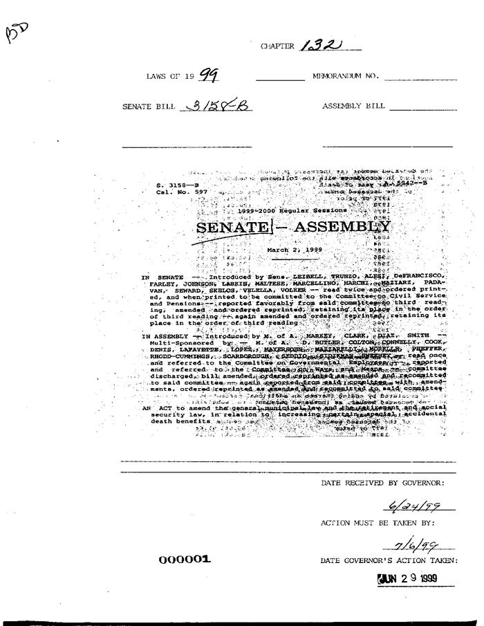 NYS Bill and Veto Jackets: 1999 Chapter 132