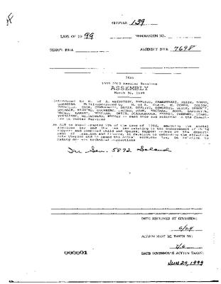 NYS Bill and Veto Jackets: 1999, Chapter 139