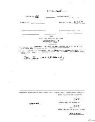 NYS Bill and Veto Jackets: 1999 Chapter 129