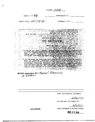 NYS Bill and Veto Jackets: 1999, Chapter 134