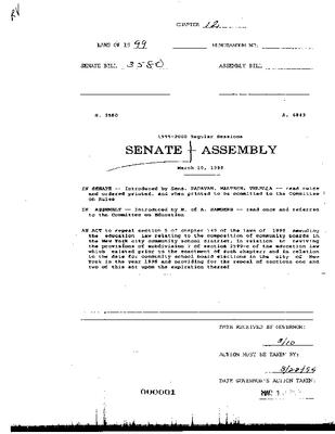 NYS Bill and Veto Jackets: 1999, Chapter 12