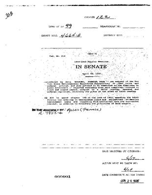 NYS Bill and Veto Jackets: 1999, Chapter 122
