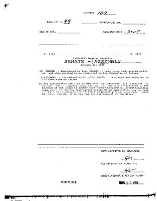 NYS Bill and Veto Jackets: 1999, Chapter 107