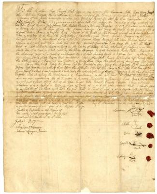 Indian deed to John Frederick Bauch, Christian Zeke, Johannes Zeke, Michael Wanner and Johannes Knisker, 1752