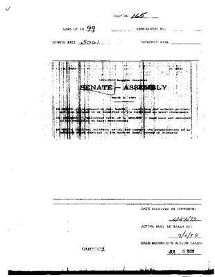 NYS Bill and Veto Jackets: 1999, Chapter 165