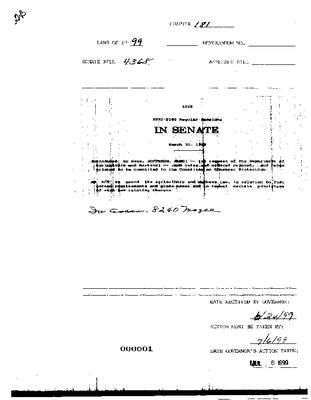 NYS Bill and Veto Jackets: 1999 Chapter 181